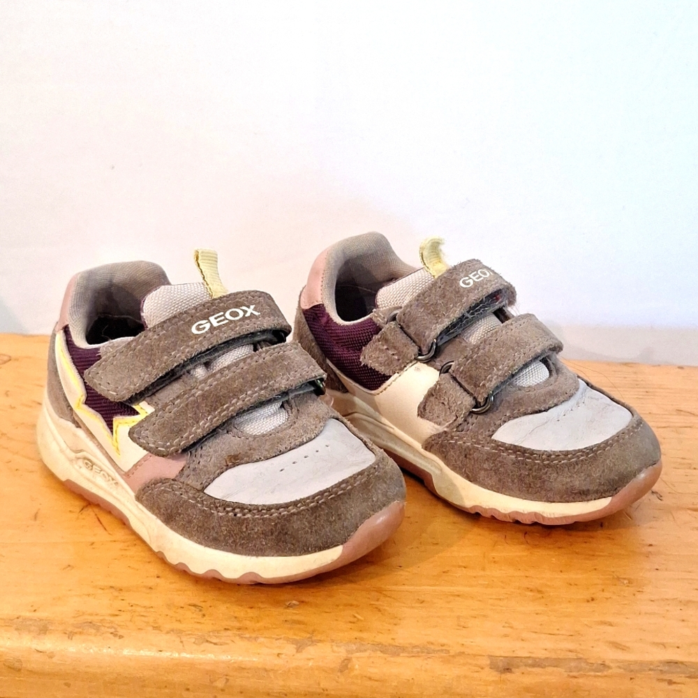 Geox Kids Sneakers Gray Pink Yellow